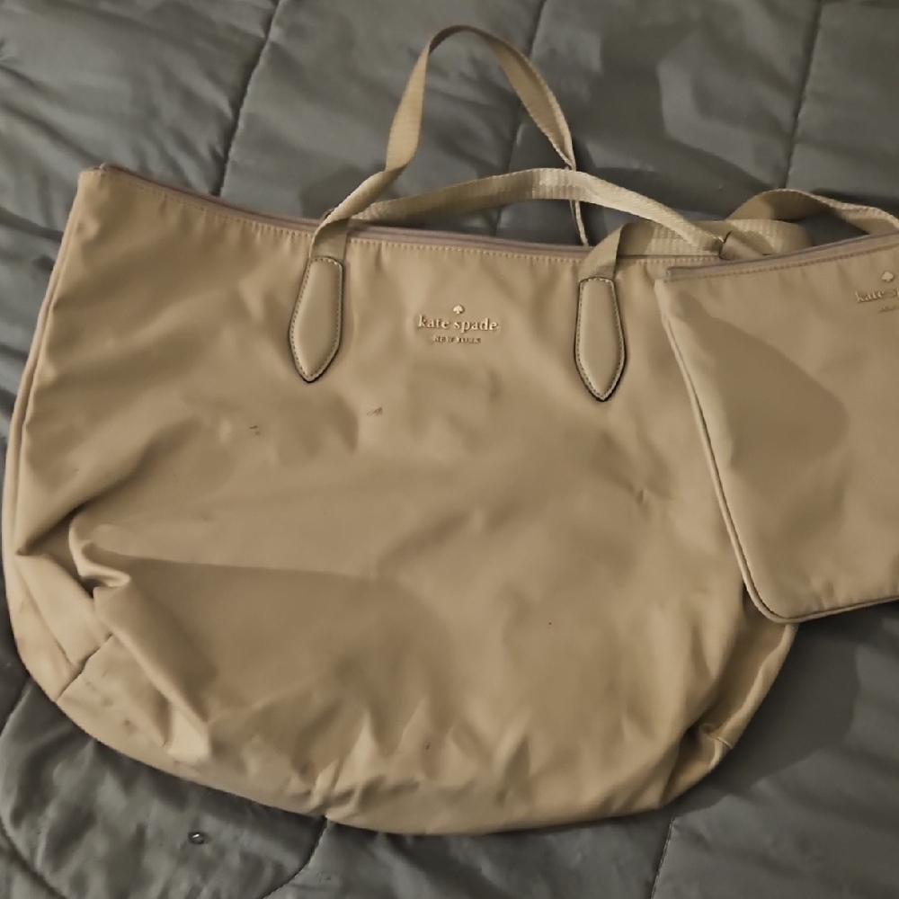 Kate Spade Tan Tote with Matching Pouch